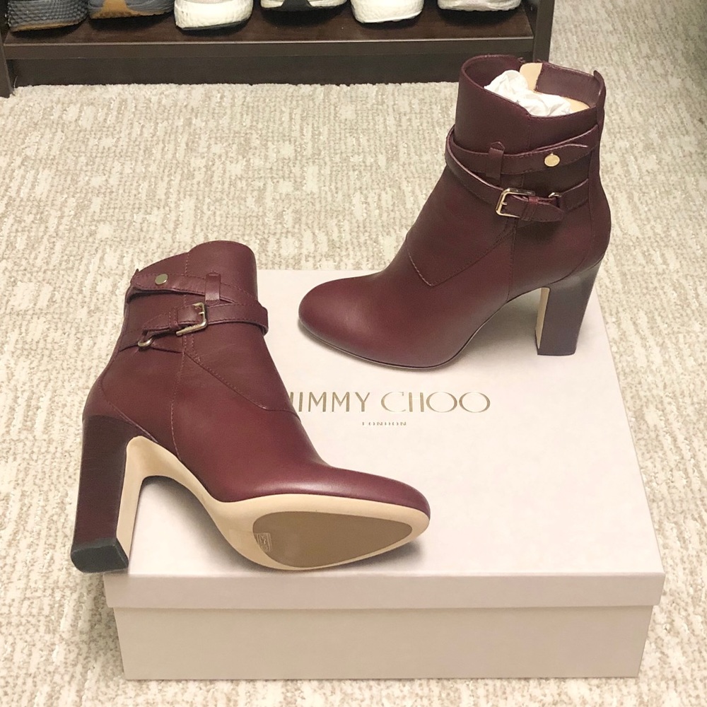 Jimmy Choo Mitchell Leather Buckle Bootie New